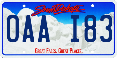 SD license plate 0AAI83