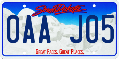 SD license plate 0AAJ05