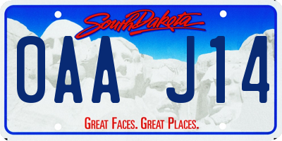 SD license plate 0AAJ14