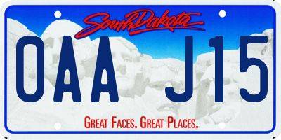 SD license plate 0AAJ15