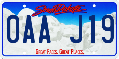 SD license plate 0AAJ19