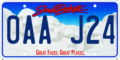 SD license plate 0AAJ24