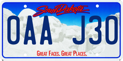 SD license plate 0AAJ30