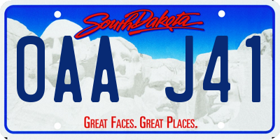 SD license plate 0AAJ41