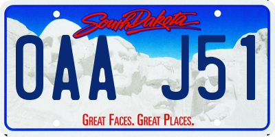 SD license plate 0AAJ51