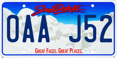 SD license plate 0AAJ52