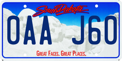 SD license plate 0AAJ60