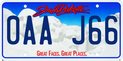 SD license plate 0AAJ66