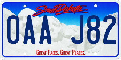 SD license plate 0AAJ82