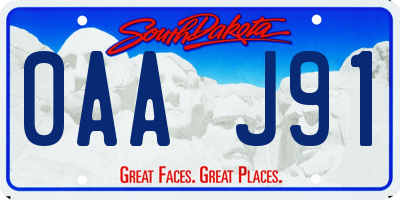 SD license plate 0AAJ91