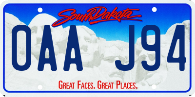 SD license plate 0AAJ94