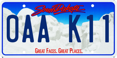 SD license plate 0AAK11