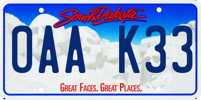 SD license plate 0AAK33