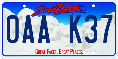 SD license plate 0AAK37