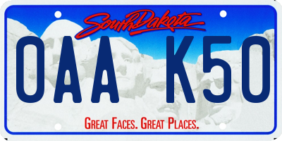 SD license plate 0AAK50