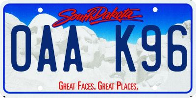 SD license plate 0AAK96