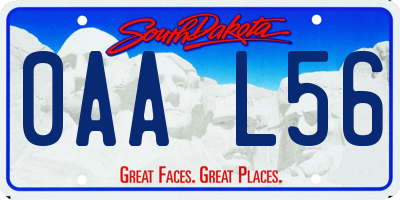 SD license plate 0AAL56