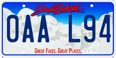 SD license plate 0AAL94