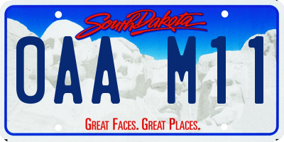 SD license plate 0AAM11