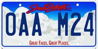 SD license plate 0AAM24