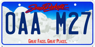 SD license plate 0AAM27