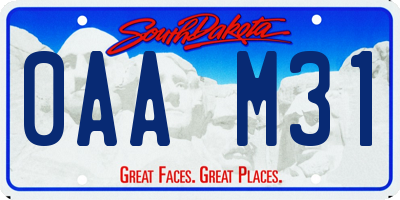 SD license plate 0AAM31