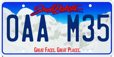 SD license plate 0AAM35