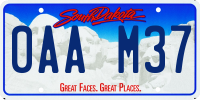 SD license plate 0AAM37