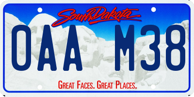 SD license plate 0AAM38