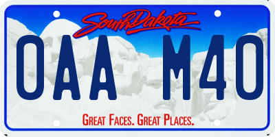 SD license plate 0AAM40