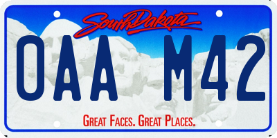 SD license plate 0AAM42