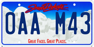 SD license plate 0AAM43