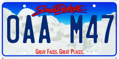 SD license plate 0AAM47