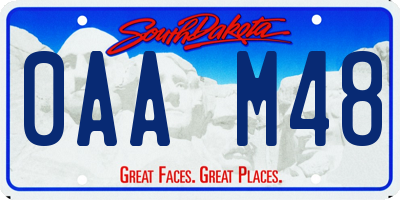 SD license plate 0AAM48