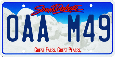 SD license plate 0AAM49