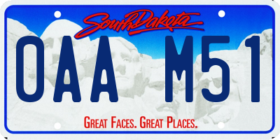 SD license plate 0AAM51
