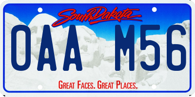 SD license plate 0AAM56