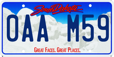 SD license plate 0AAM59
