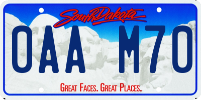 SD license plate 0AAM70