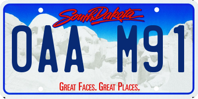 SD license plate 0AAM91