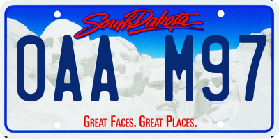 SD license plate 0AAM97