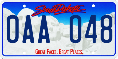 SD license plate 0AAO48