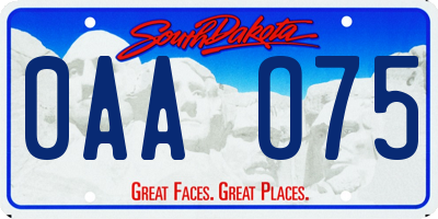 SD license plate 0AAO75