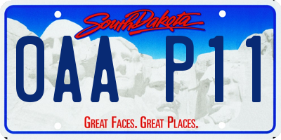 SD license plate 0AAP11