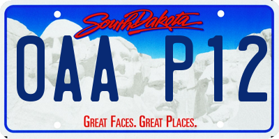 SD license plate 0AAP12