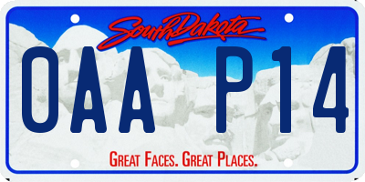 SD license plate 0AAP14