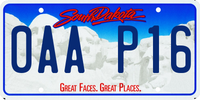 SD license plate 0AAP16