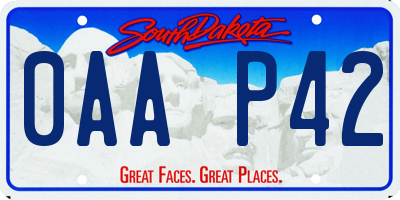 SD license plate 0AAP42