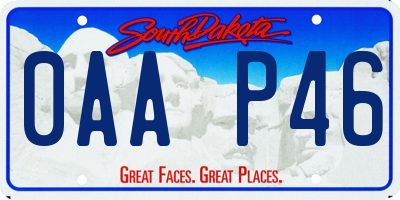 SD license plate 0AAP46