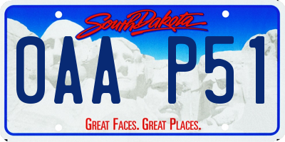 SD license plate 0AAP51